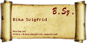 Bika Szigfrid névjegykártya